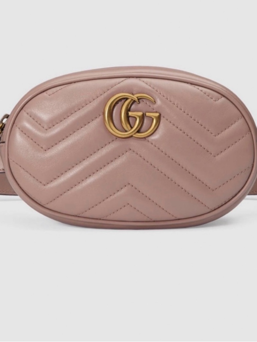 Gucci blush pink GG Marmont Chevron Leather Belt Bag